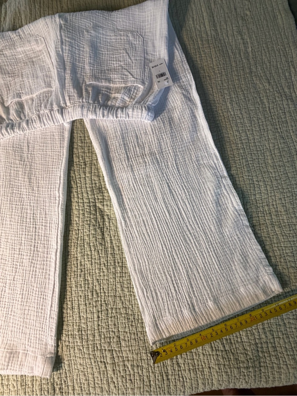 SPLENDID Bohemian White Gauze Wide-Leg Drawstring Pant with Tie NWT’s size Lg - Picture 15 of 17